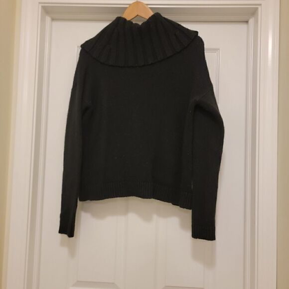 Express Chunky Cowl Neck Sweater oversized black wool blend size XS - Picture 2 of 5